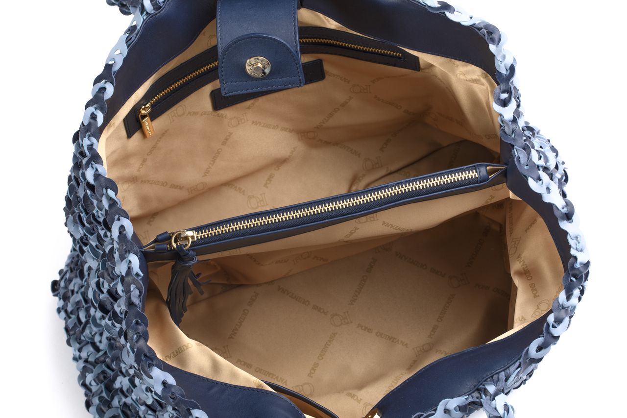 BOLSO DE HOMBRO V253 NAPA AZULON+AQUA