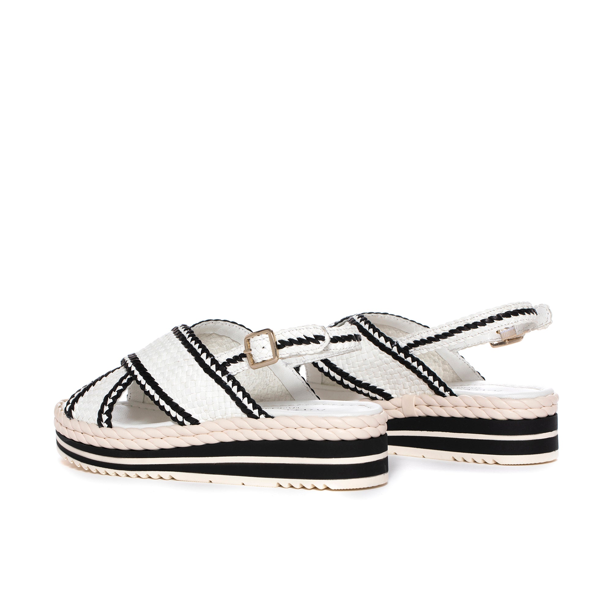 SANDALIA PLATAFORMA MILAN WET MILK & NEGRO