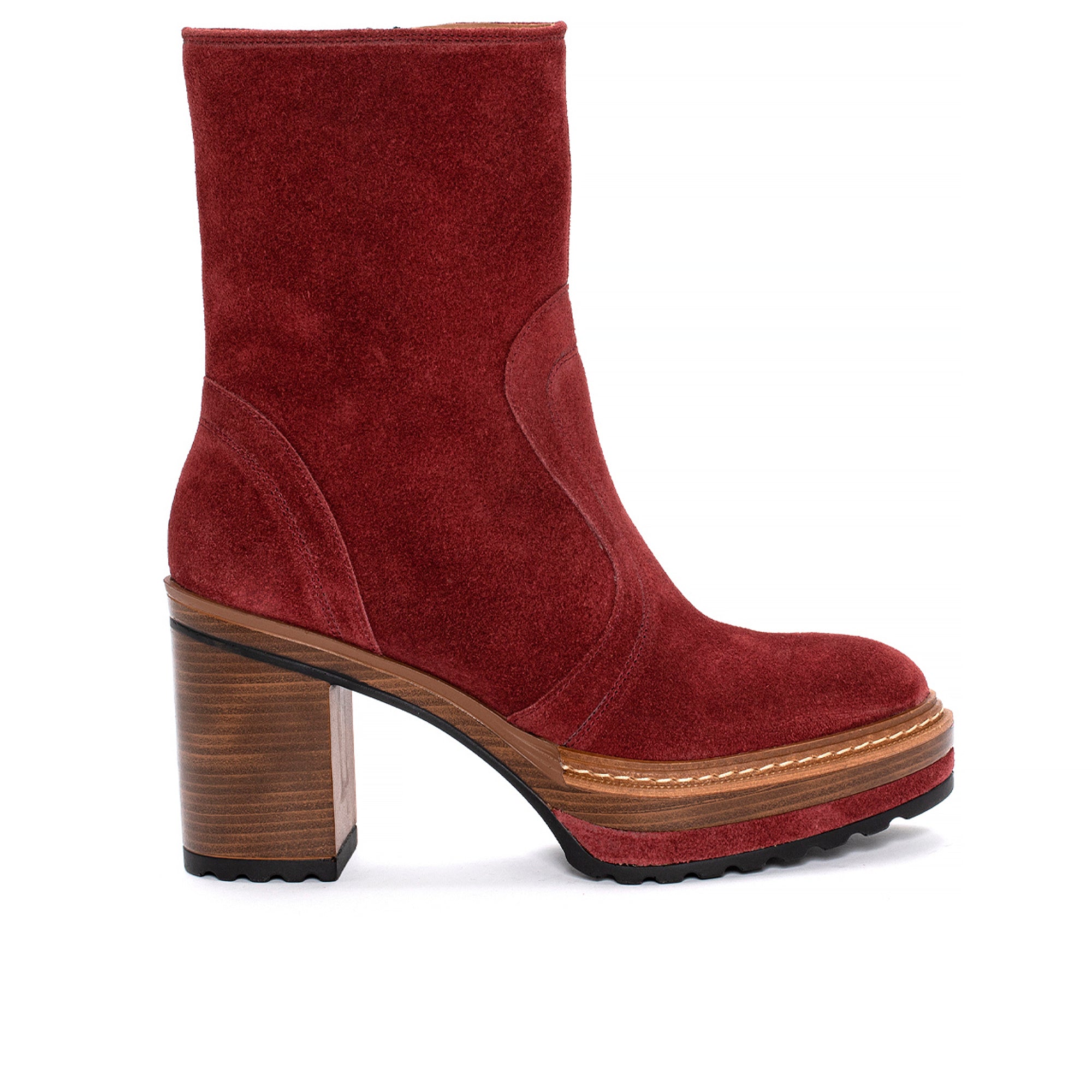 BOTIN TACON OLIVIA VELOUR RUBI