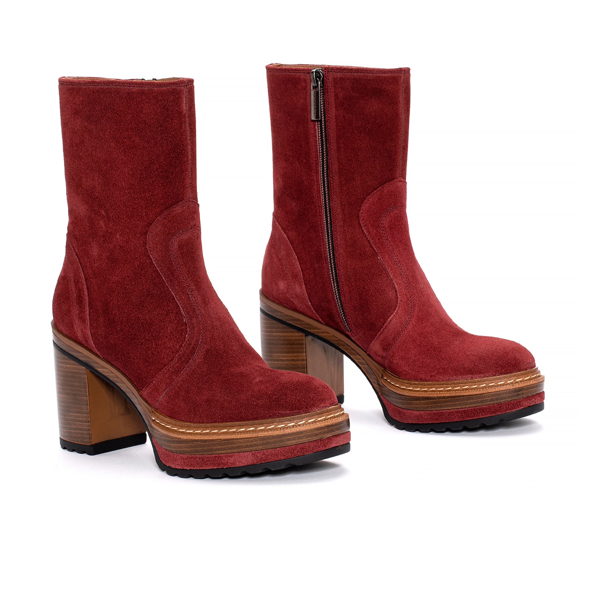 BOTIN TACON OLIVIA VELOUR RUBI
