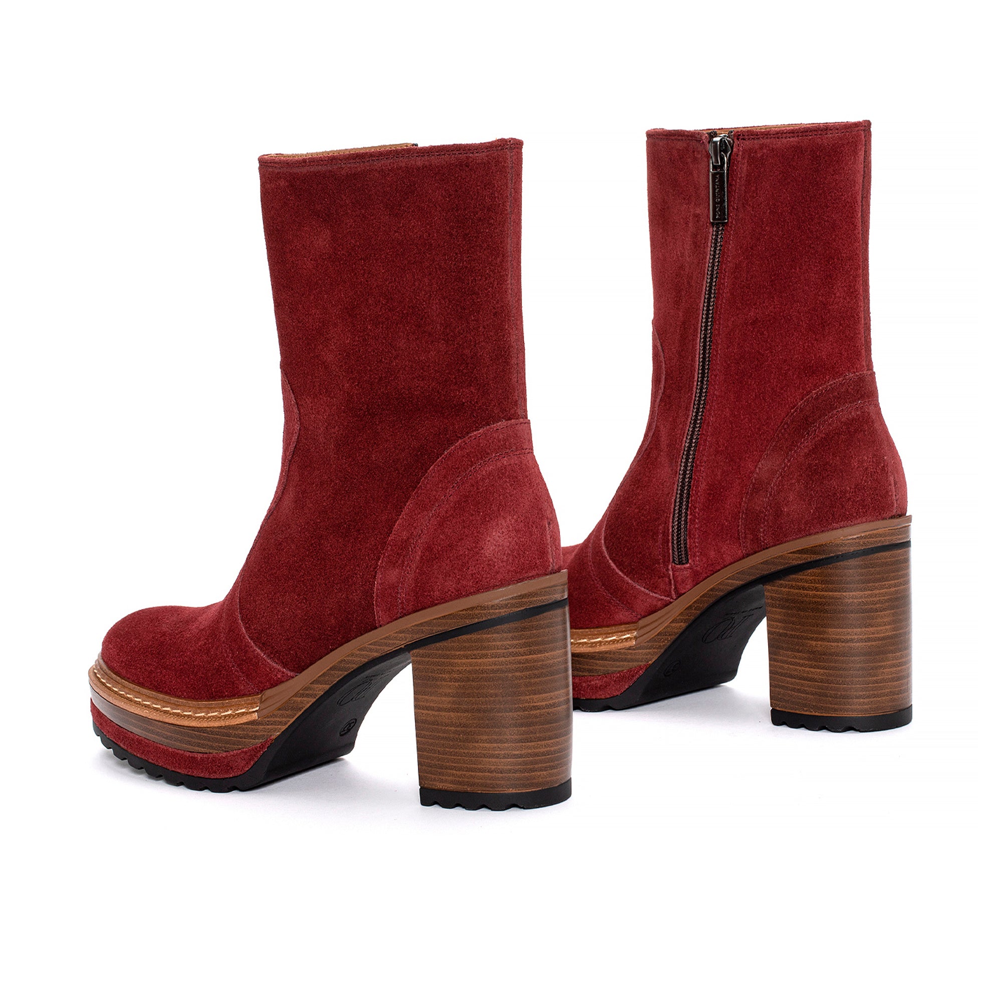 BOTIN TACON OLIVIA VELOUR RUBI