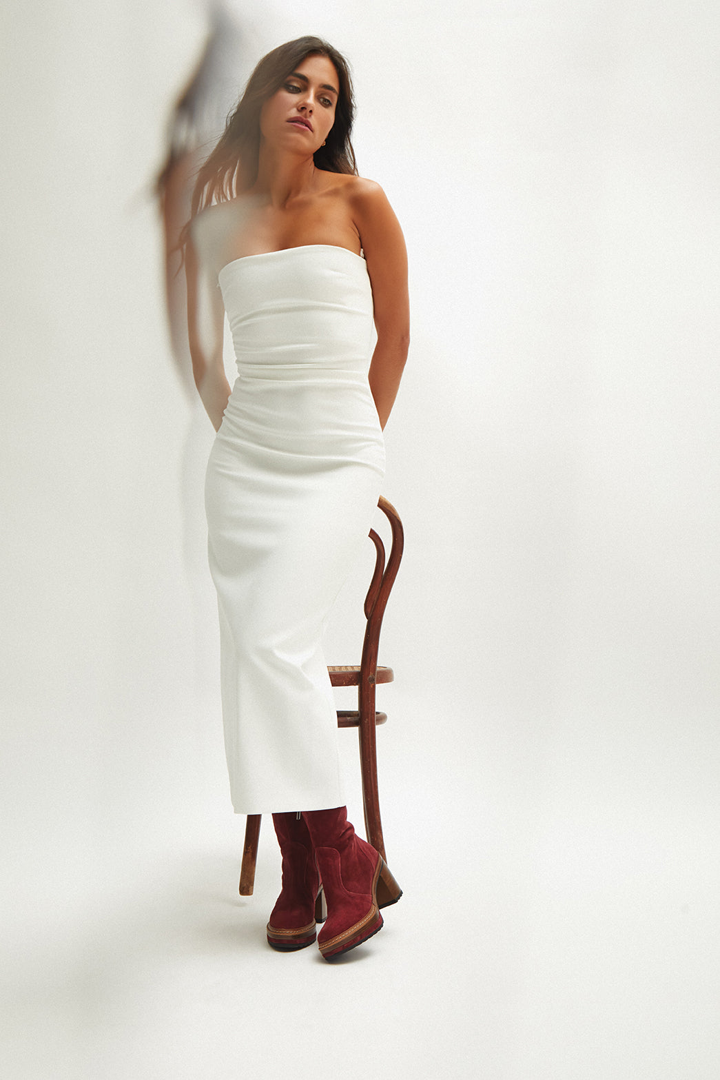 BOTIN TACON OLIVIA VELOUR RUBI