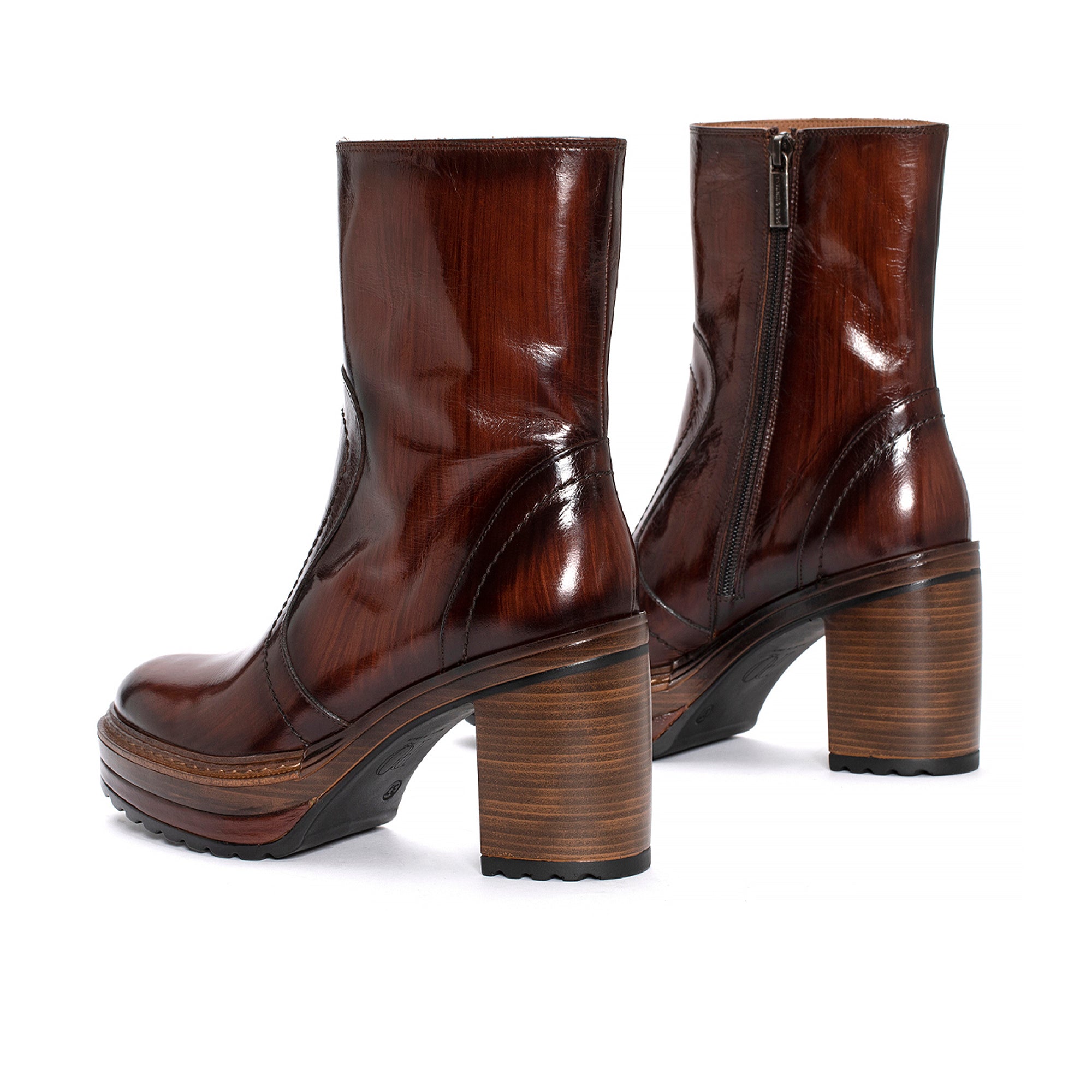 OLIVIA BRANCH LEATHER HEEL BOOT