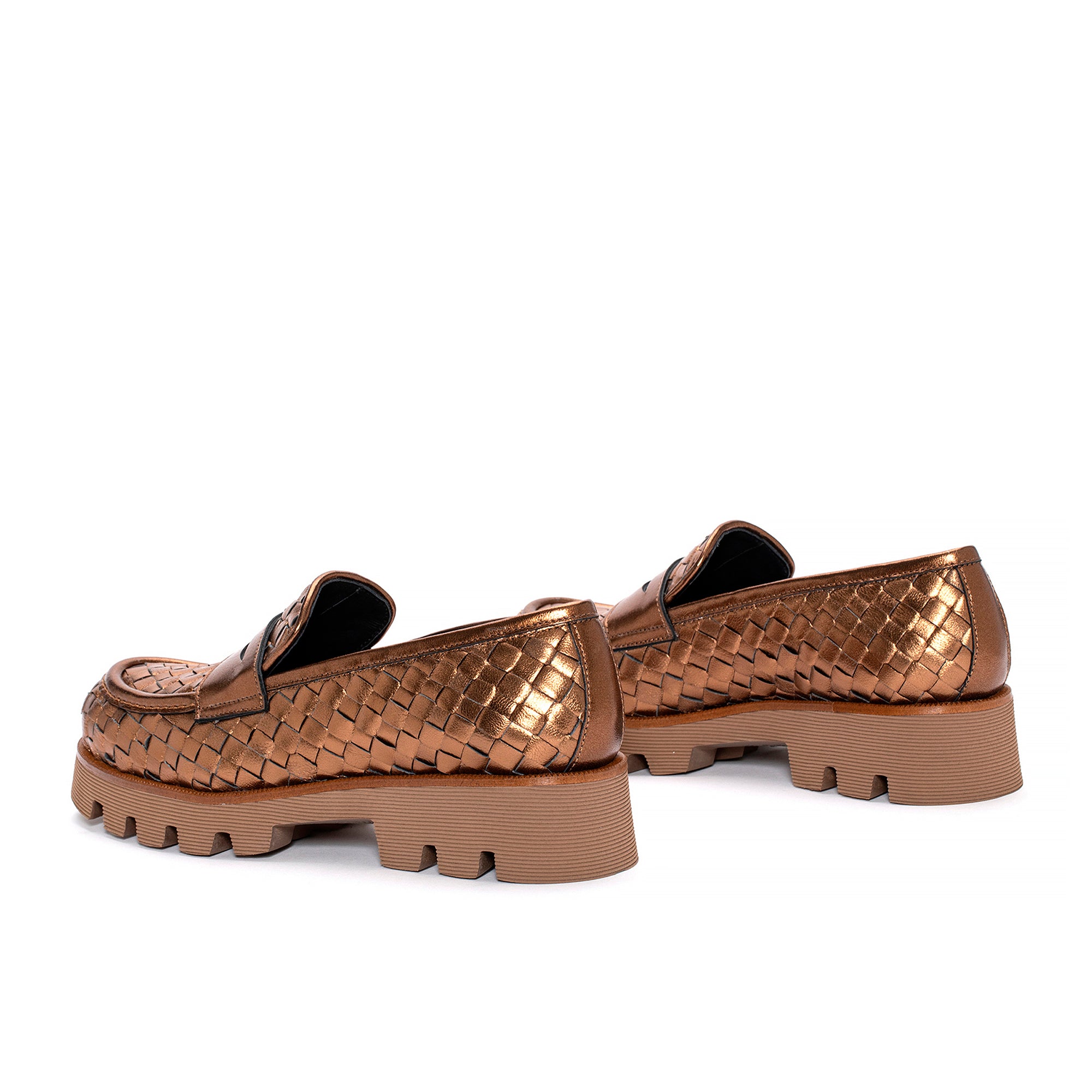 MOCASIN JENNY TRENZADO 10 MM BRONCE