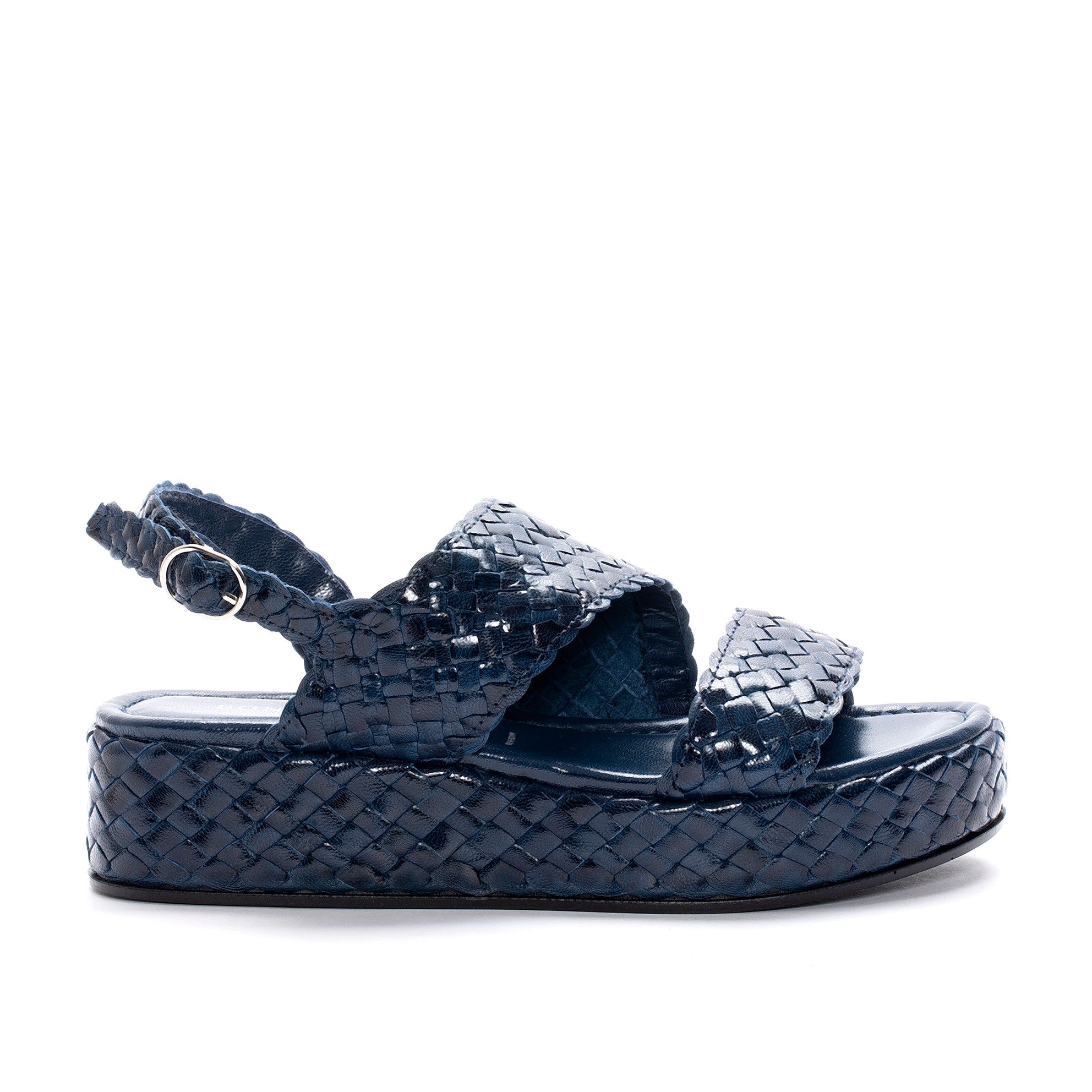 SANDALIA PLATAFORMA FORLI TRENZADO 8MM AZULON