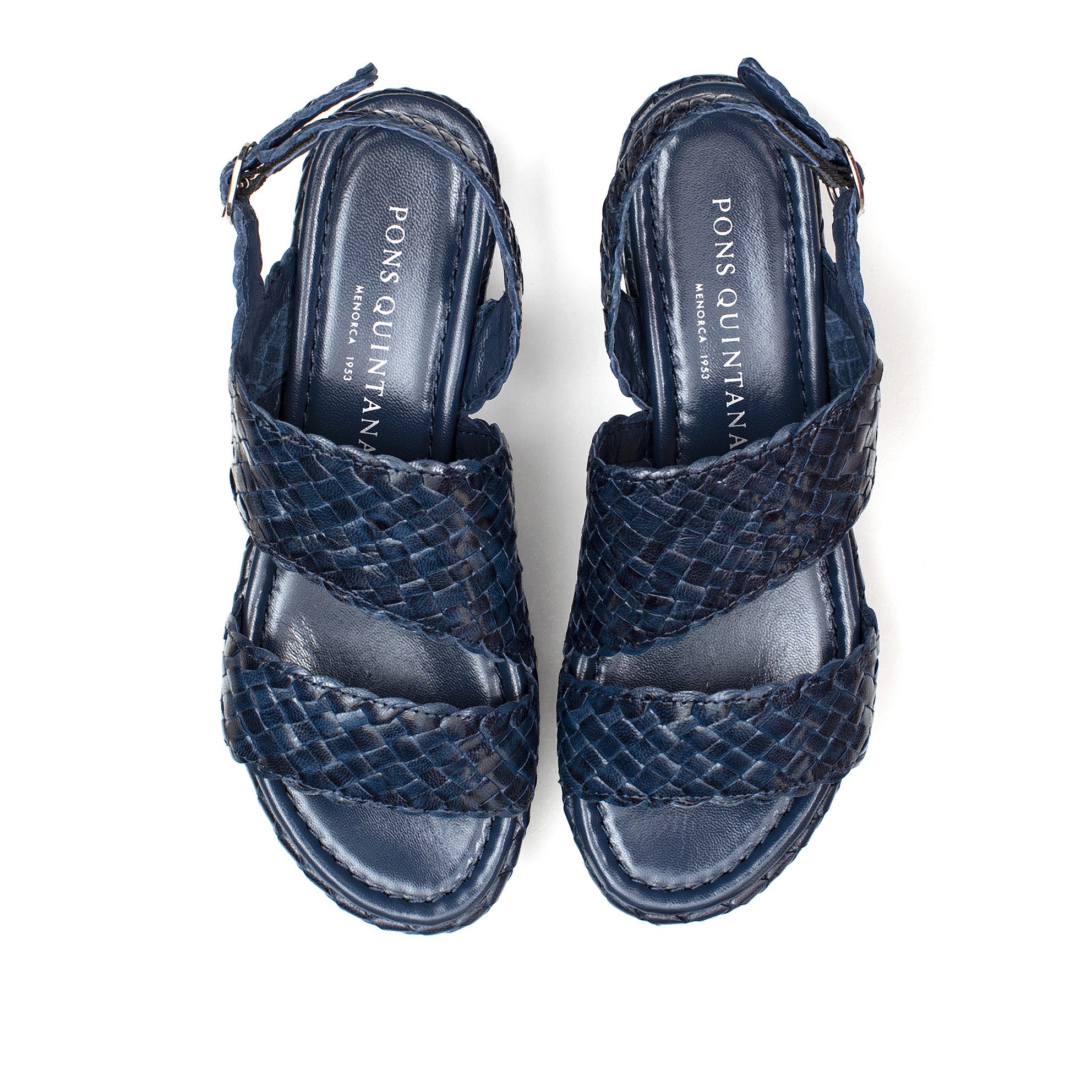 SANDALIA PLATAFORMA FORLI TRENZADO 8MM AZULON