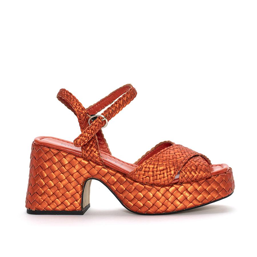 SANDALIA TACON GUINEA METAL ORANGE