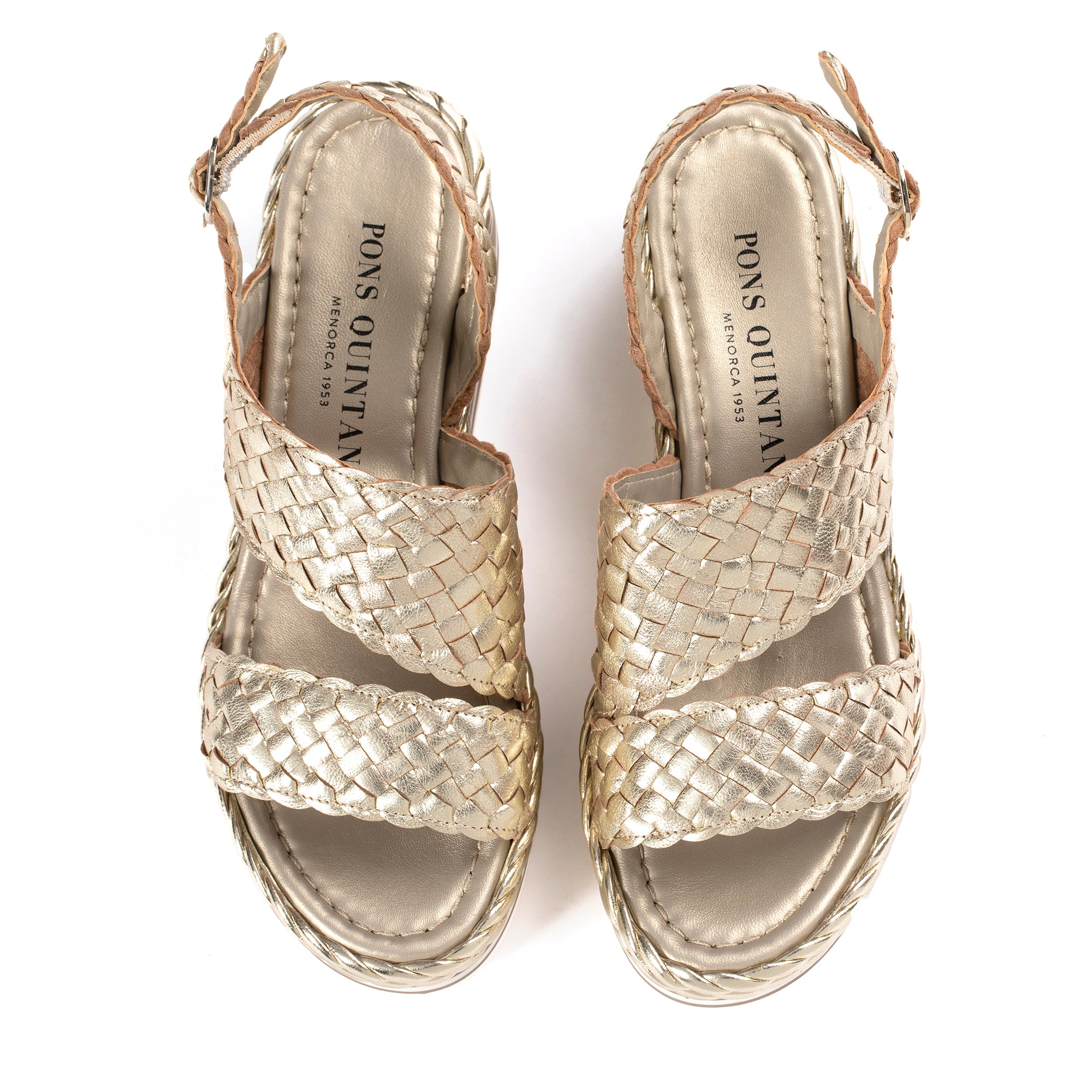 SANDALIA PLATAFORMA PADOVA METAL PLATINO