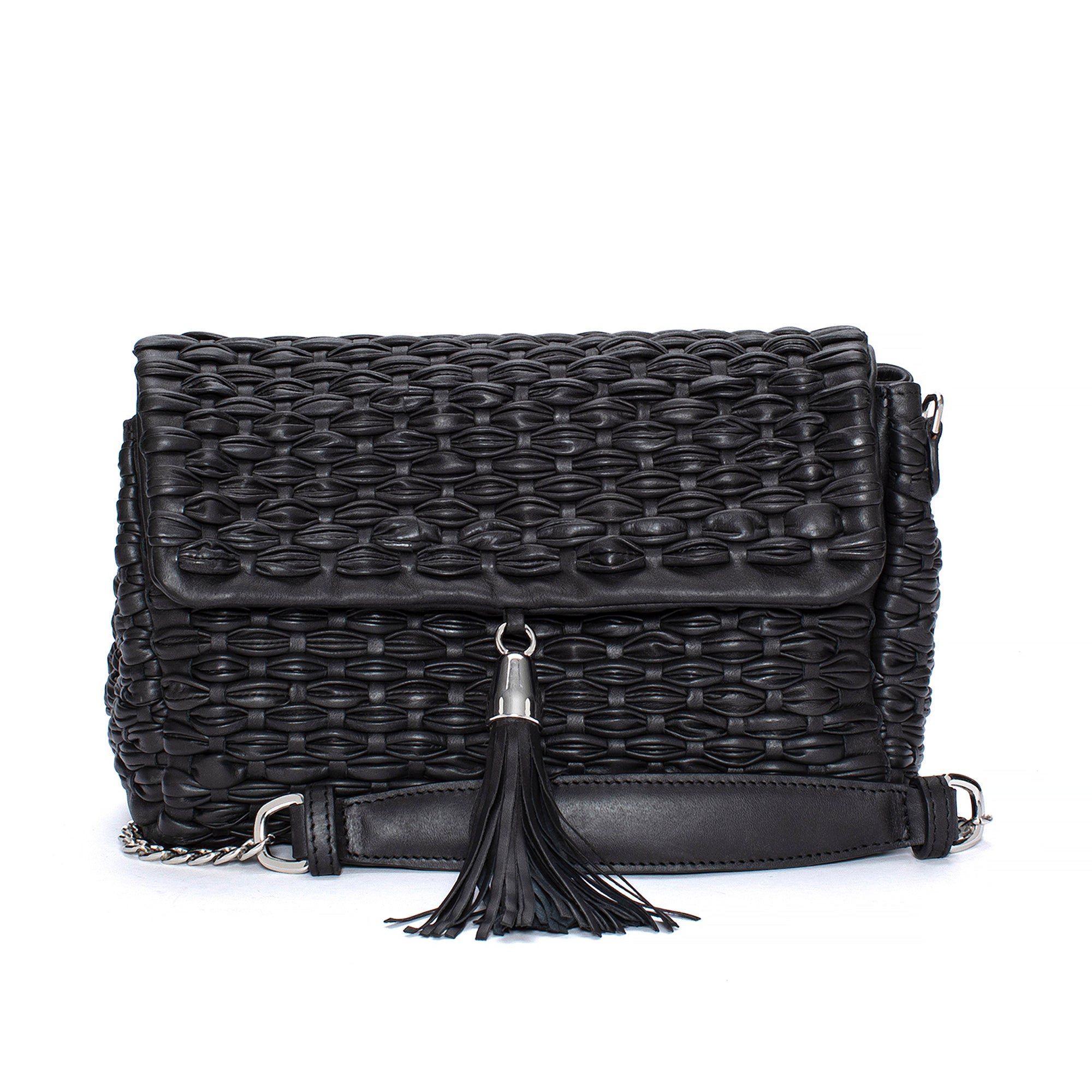 BANDOLERA V122 TRENZADO NEGRO