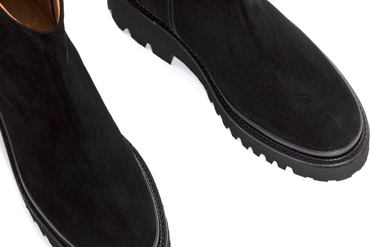 CARMEN VELOUR BLACK PLATFORM BOOTY