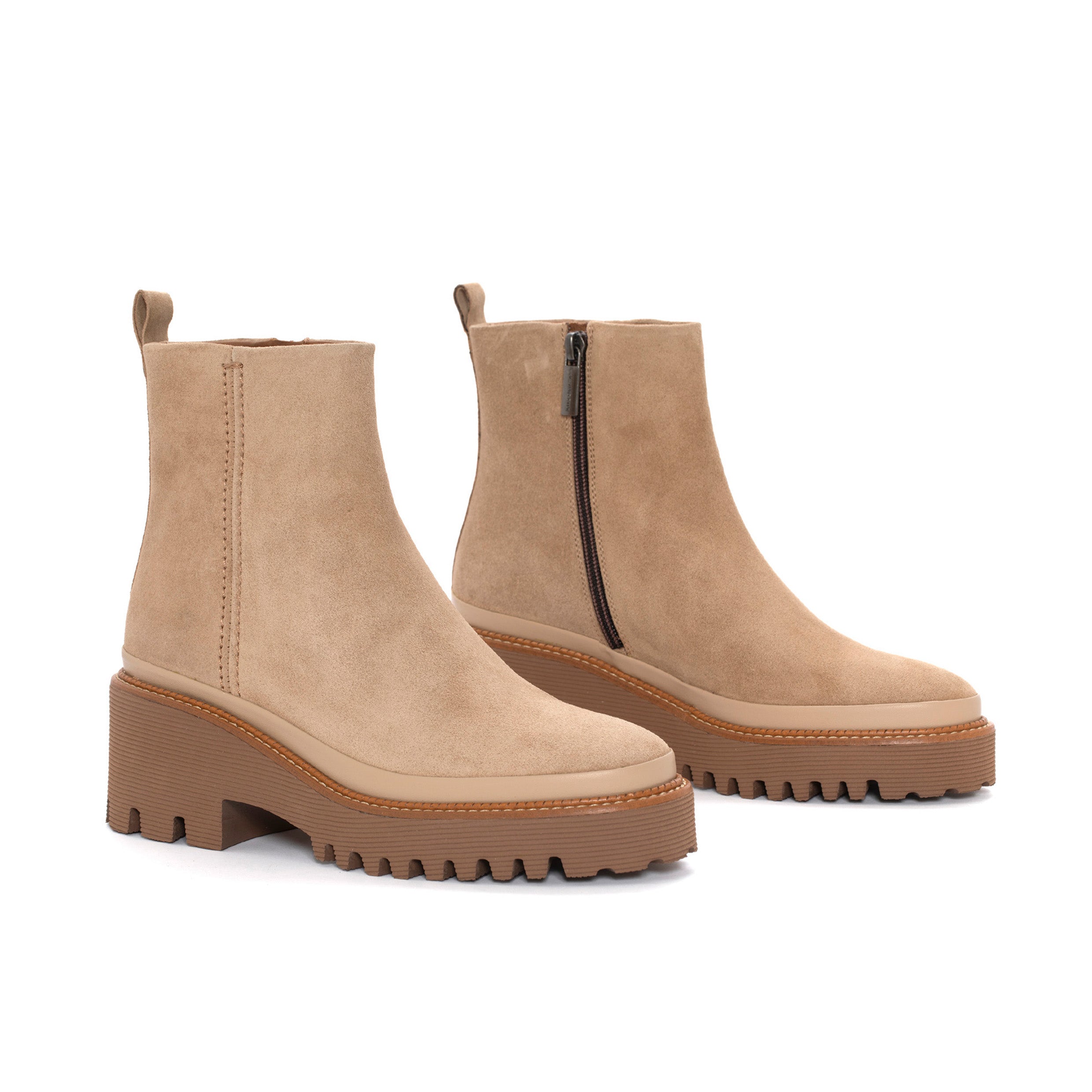 BOTIN PLATAFORMA CARMEN VELOUR CAMEL