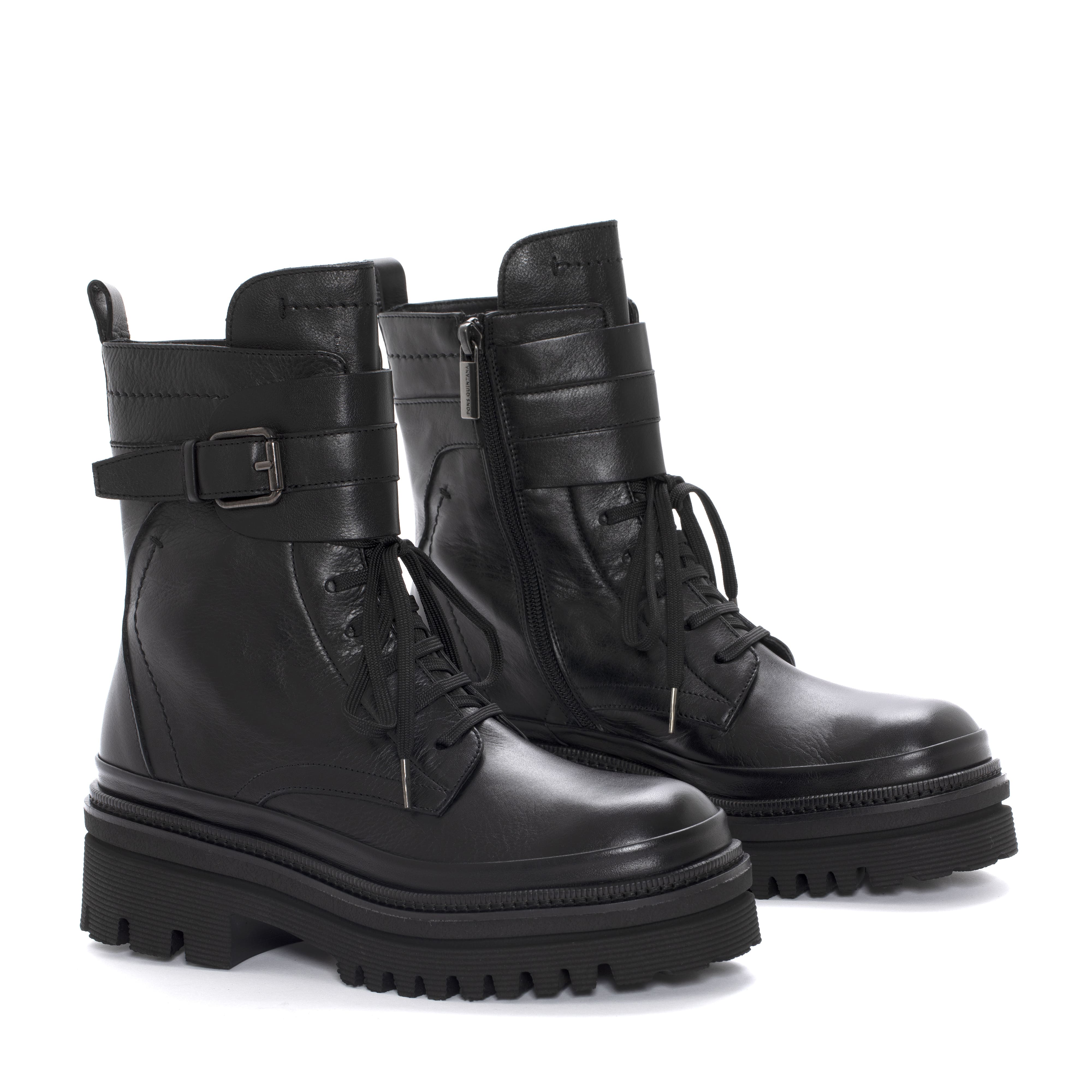 BOTIN PLATAFORMA ROMINA PIUMA NEGRO