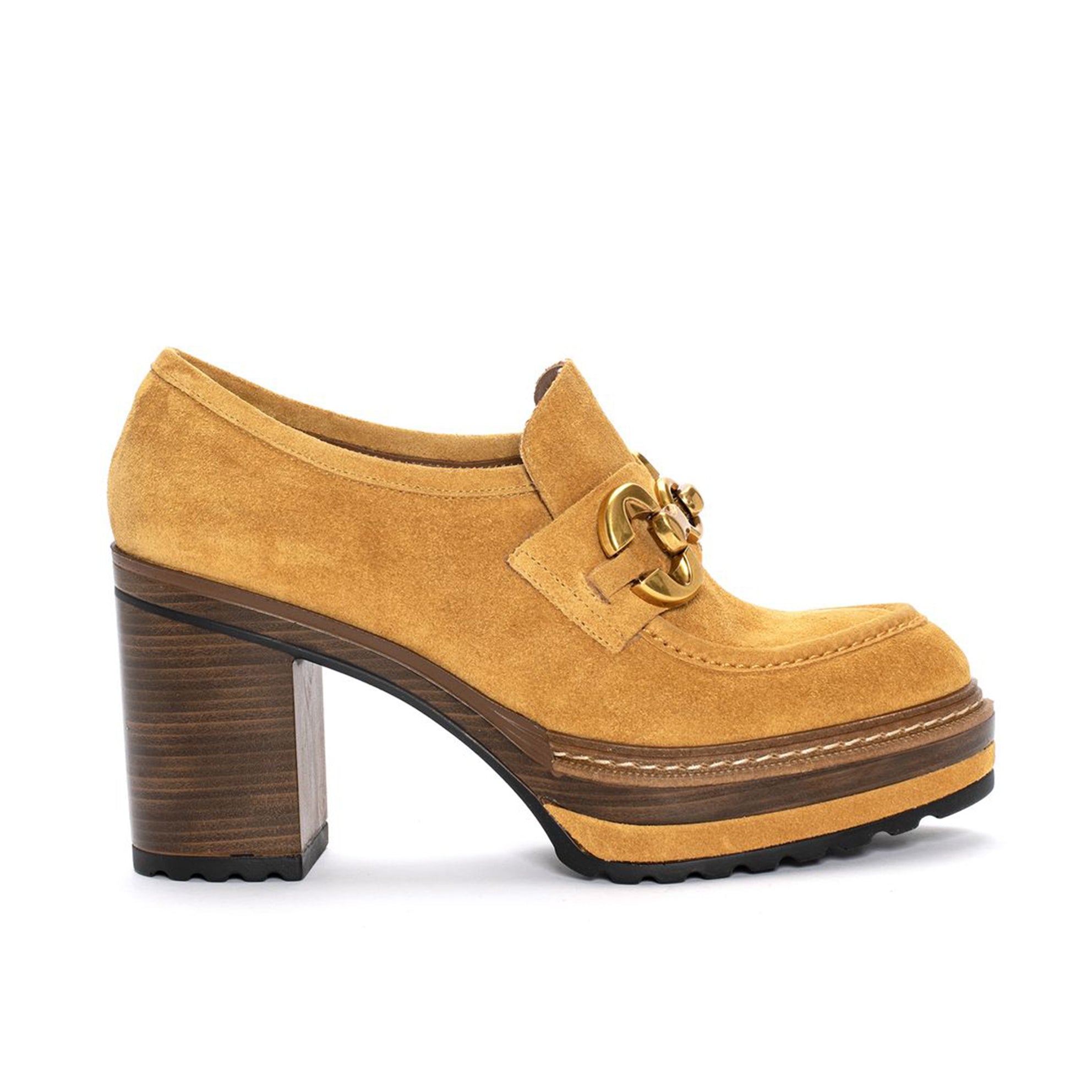ZAPATO TACON OLIVIA VELOUR HONEY