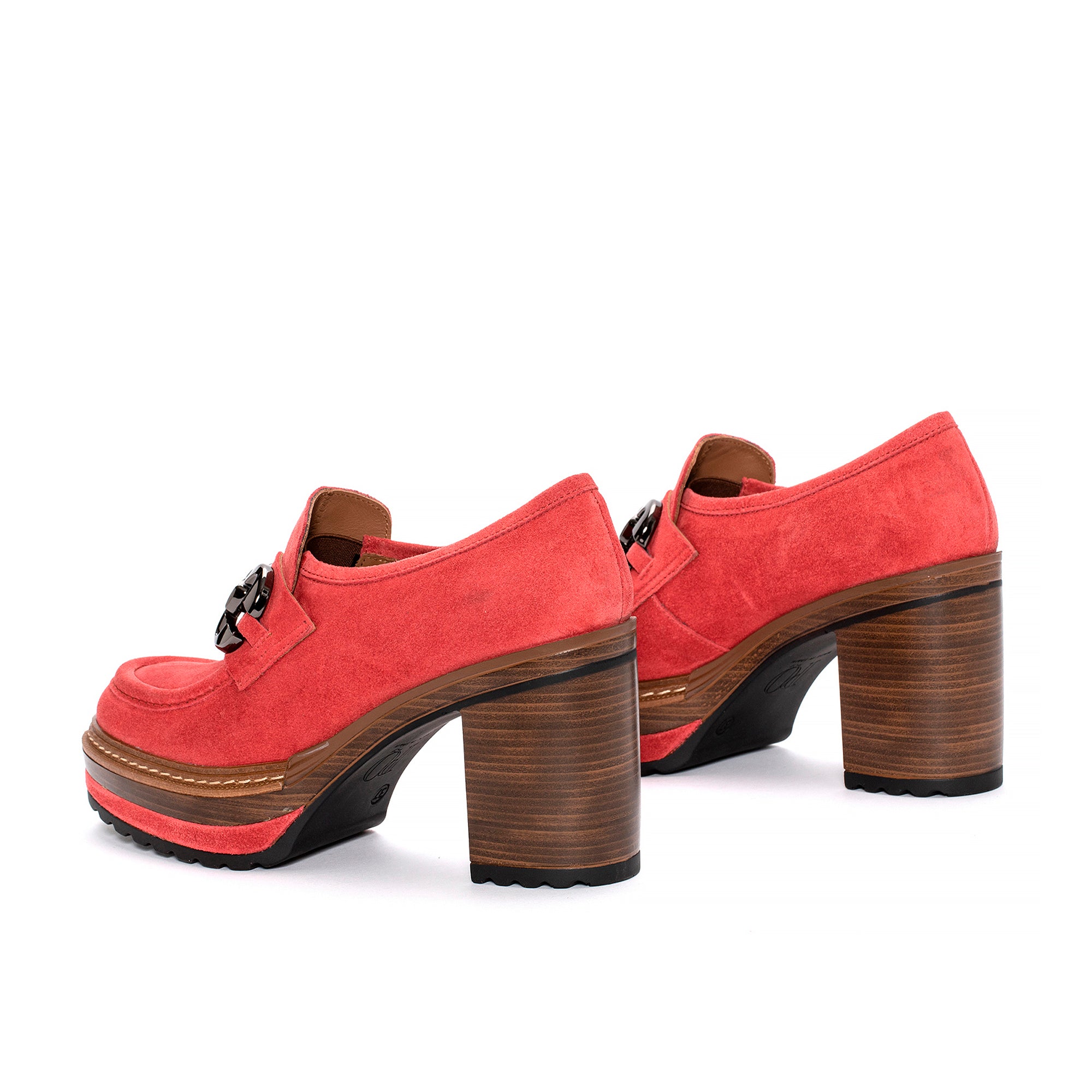 ZAPATO TACON OLIVIA VELOUR CORAL