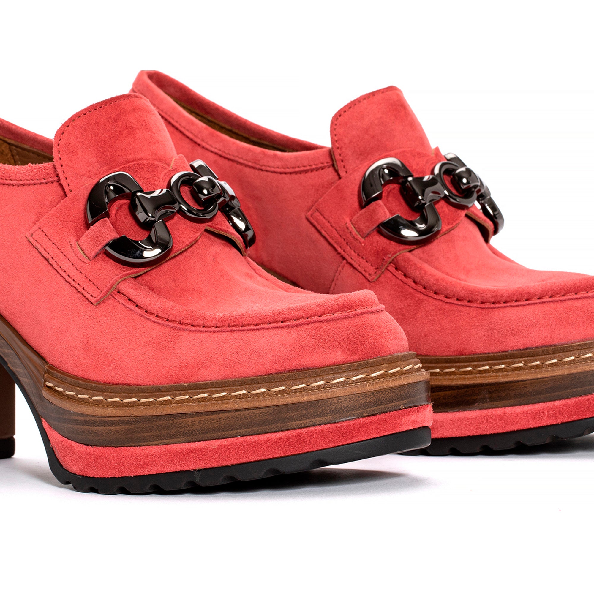 ZAPATO TACON OLIVIA VELOUR CORAL