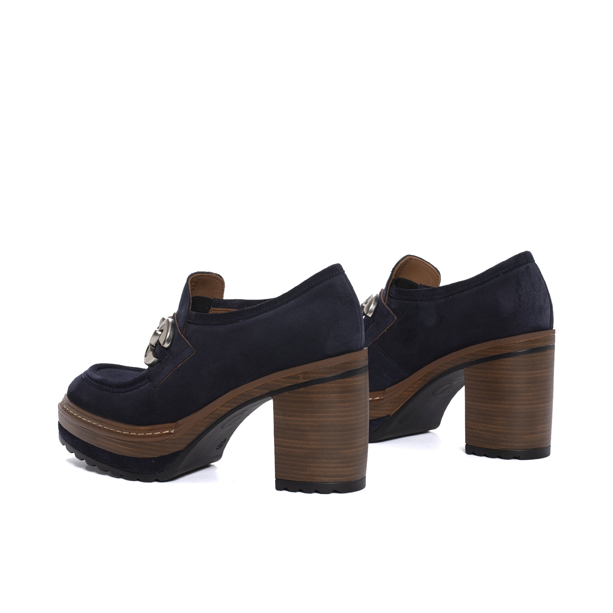 ZAPATO TACON OLIVIA VELOUR OCEANO