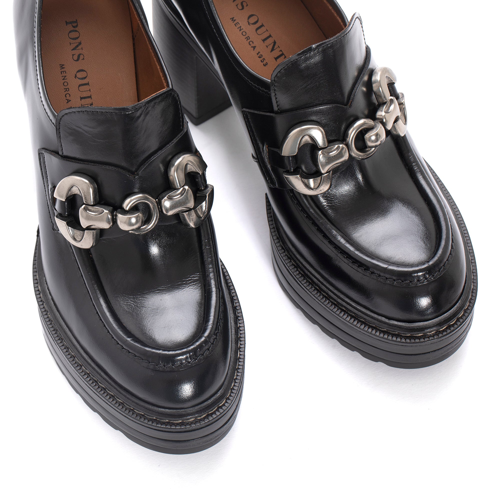 ZAPATO TACON OLIVIA BRANCH NEGRO