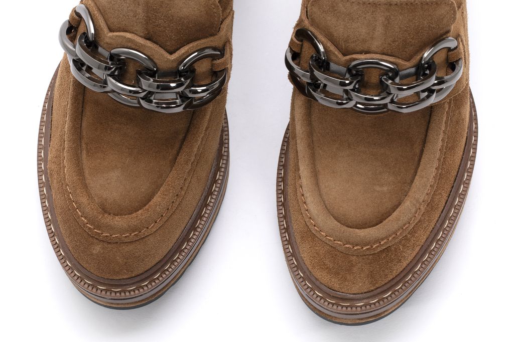 ZAPATO TACON OLIVIA VELOUR TOFFE