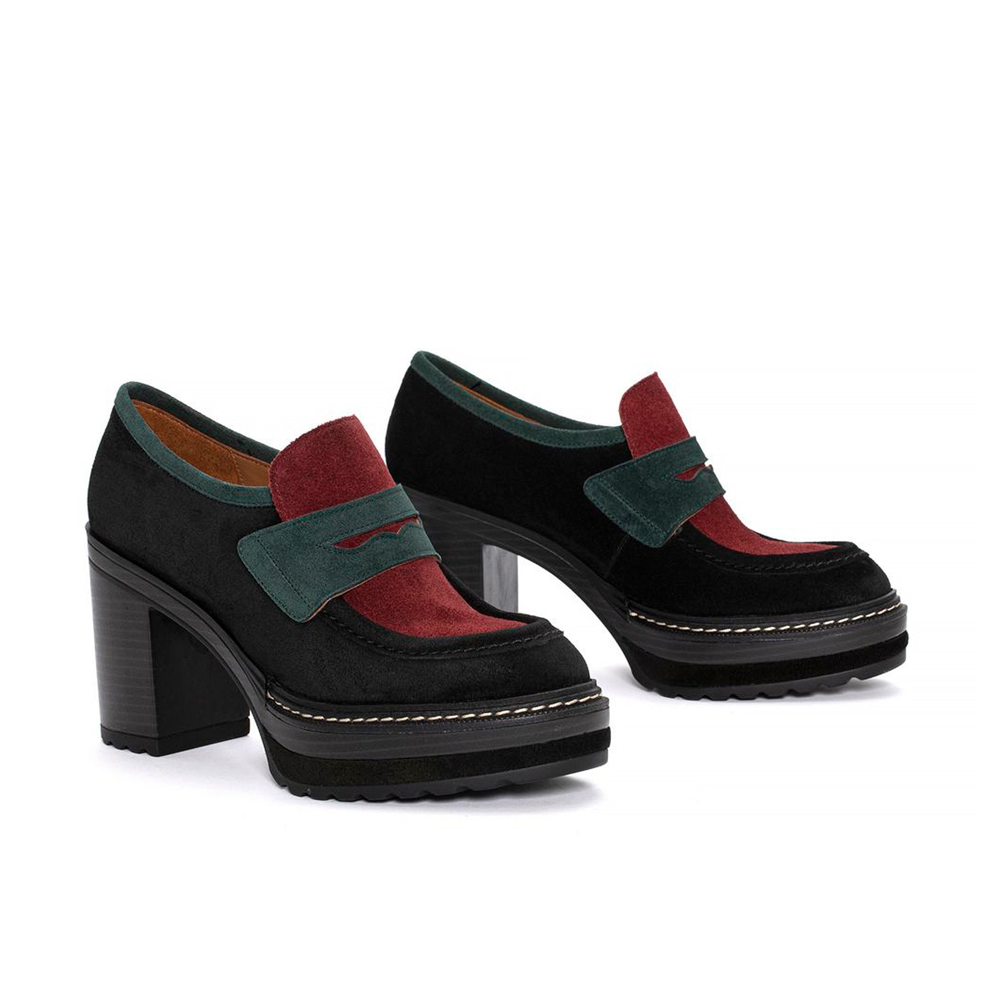 OLIVIA COMBI VELOR PETROLEUM HEEL SHOE