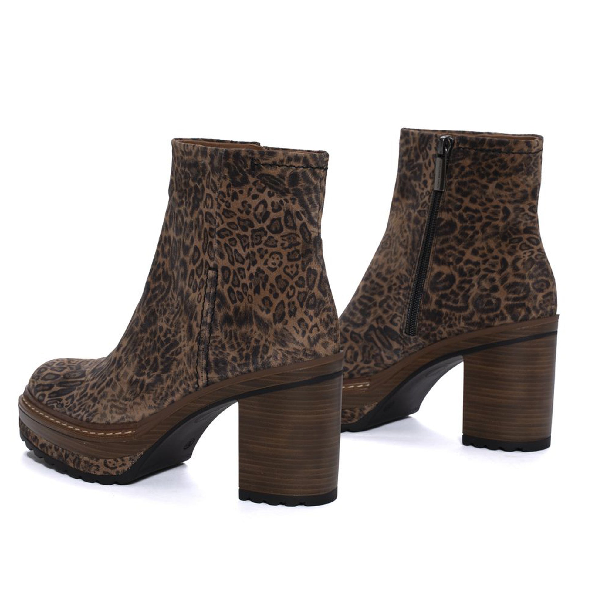 OLIVIA LEOPARDINE TAPE HEEL BOOT