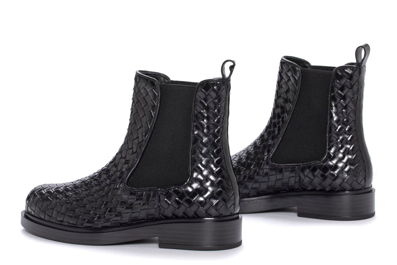 BOTIN PLANO SELINE TRENZADO 8MM NEPAL NEGRO