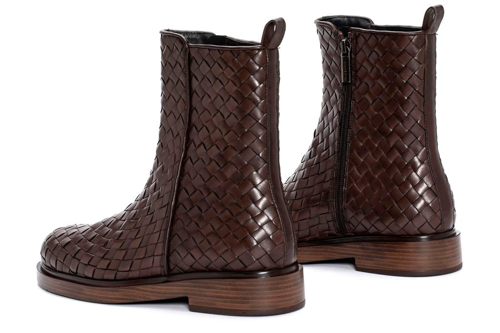 BOTIN PLANO SELINE TRENZADO 10MM EBANO