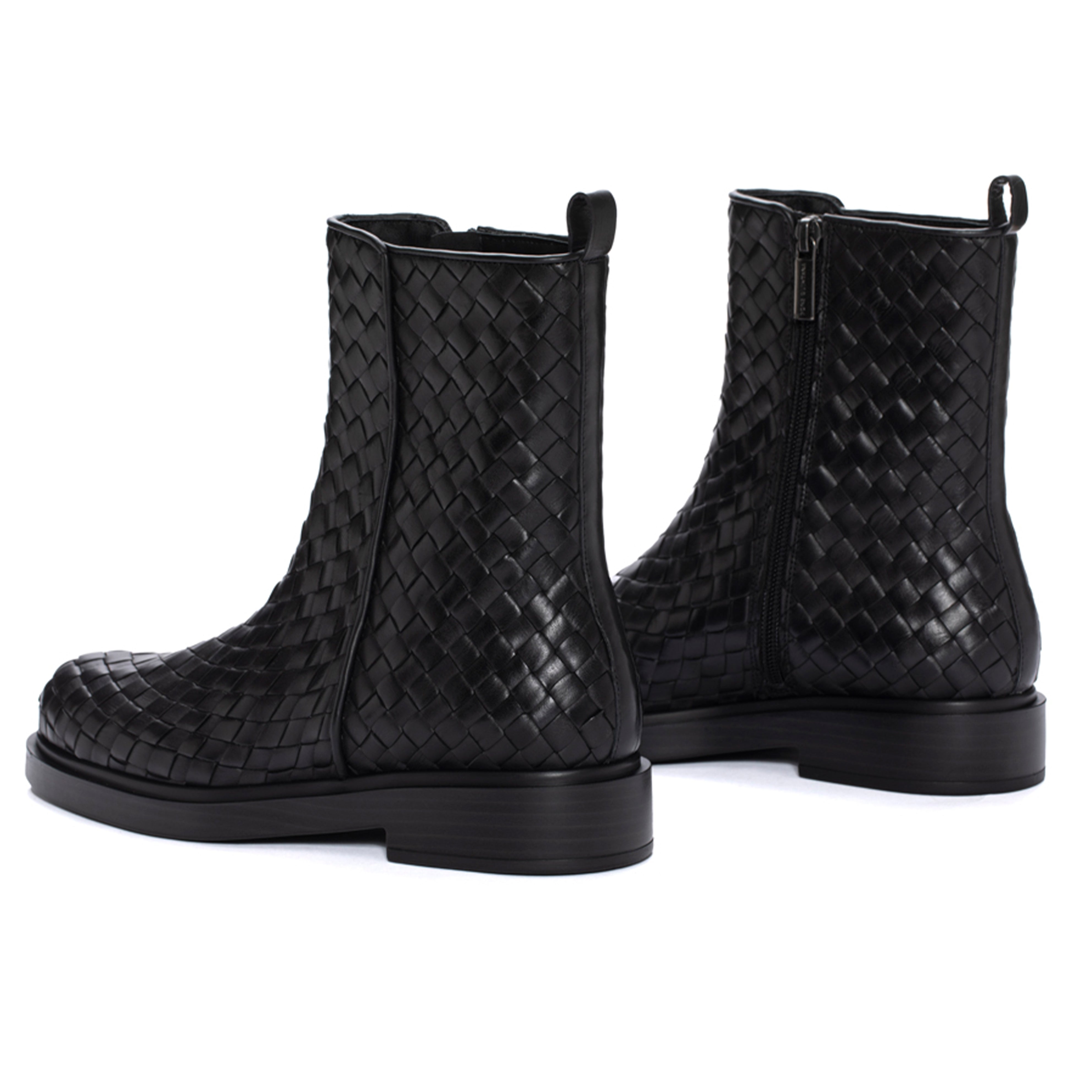 SELINE FLAT BOOT BRAIDED 10MM BLACK