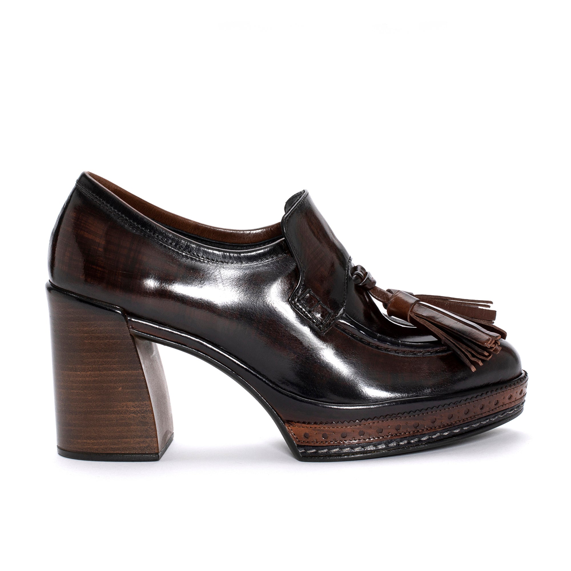 AMELIA NEPAL EBONY HEEL SHOE