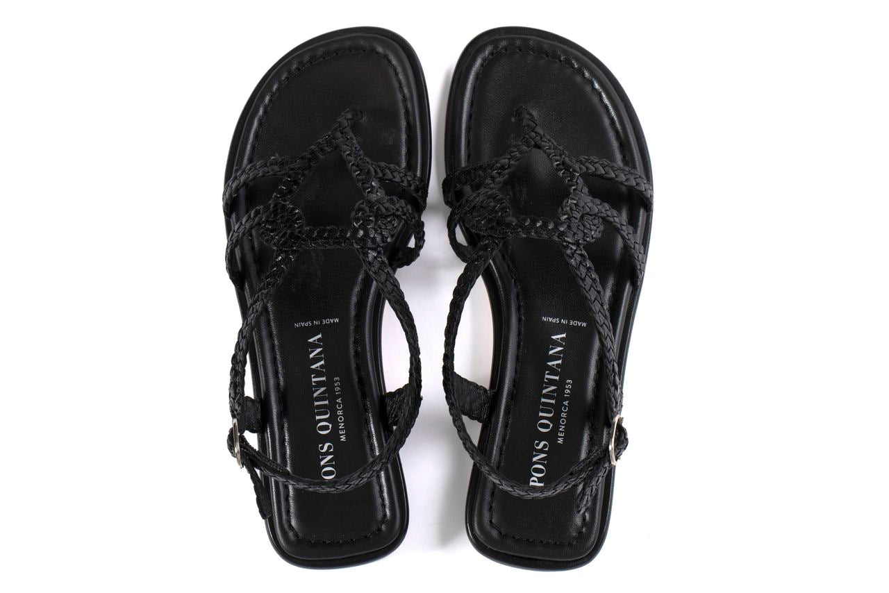 BLACK TINA FLAT SANDAL