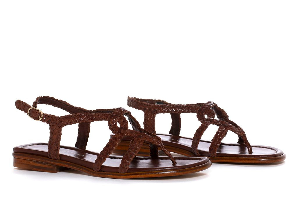 FLAT SANDAL TINA MAHOGANY