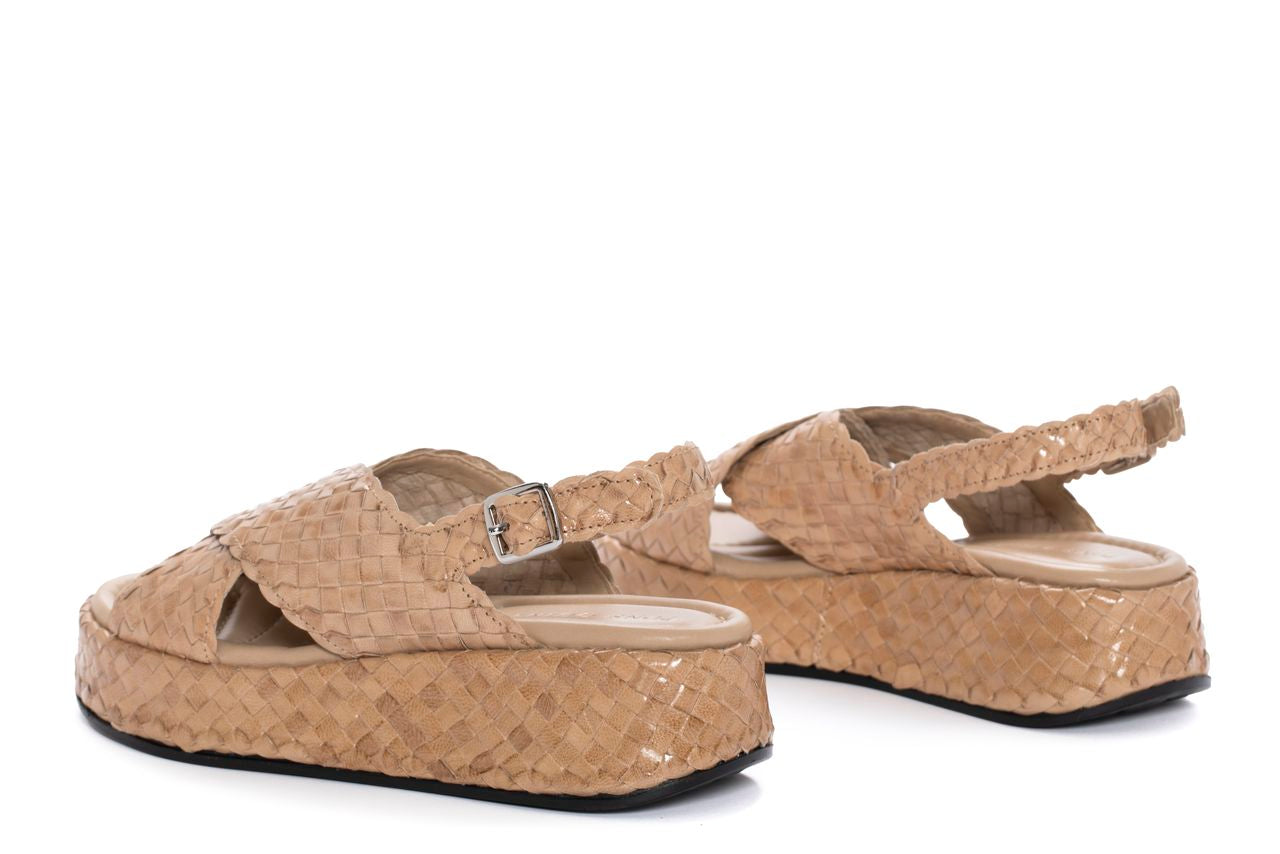 SANDALIA PLATAFORMA MAUI TRENZADO 8 MM TAUPE