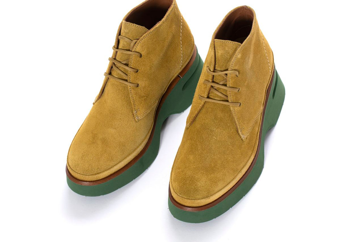 BOTIN PLATAFORMA RAQUEL VELOUR MUSTARD