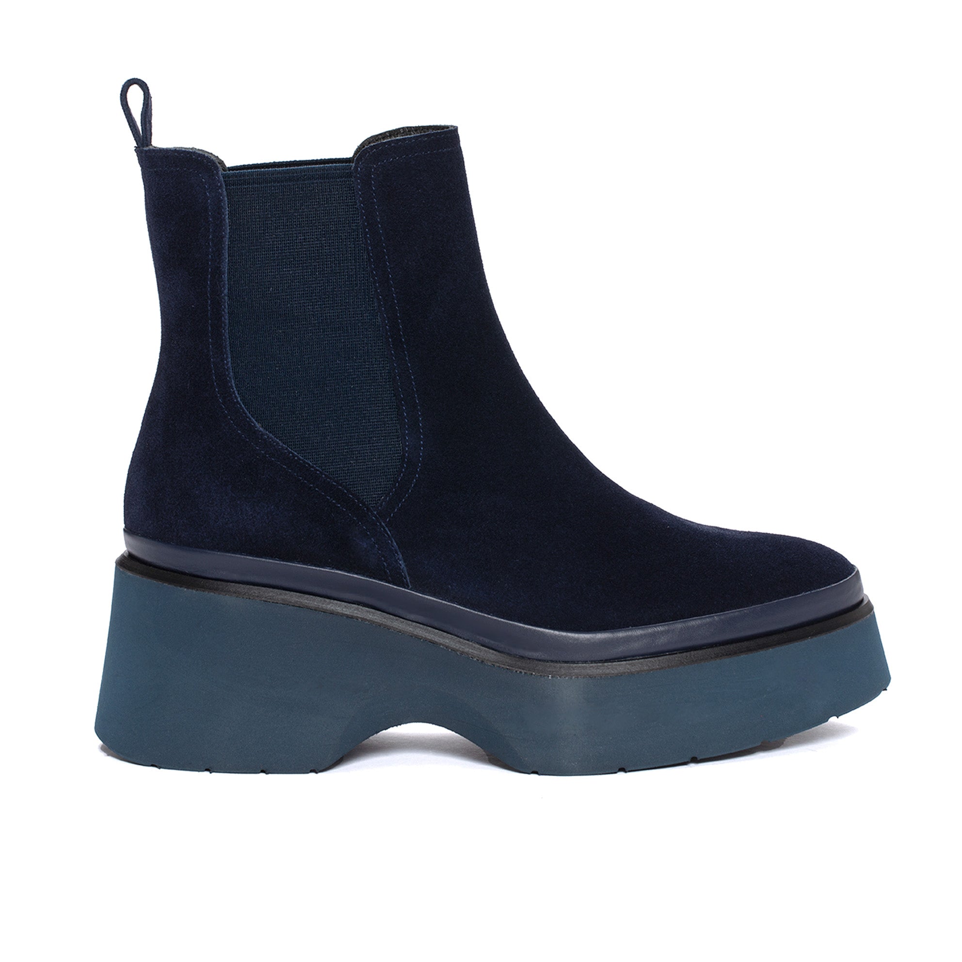 BOTIN PLATAFORMA RAQUEL VELOUR OCEANO