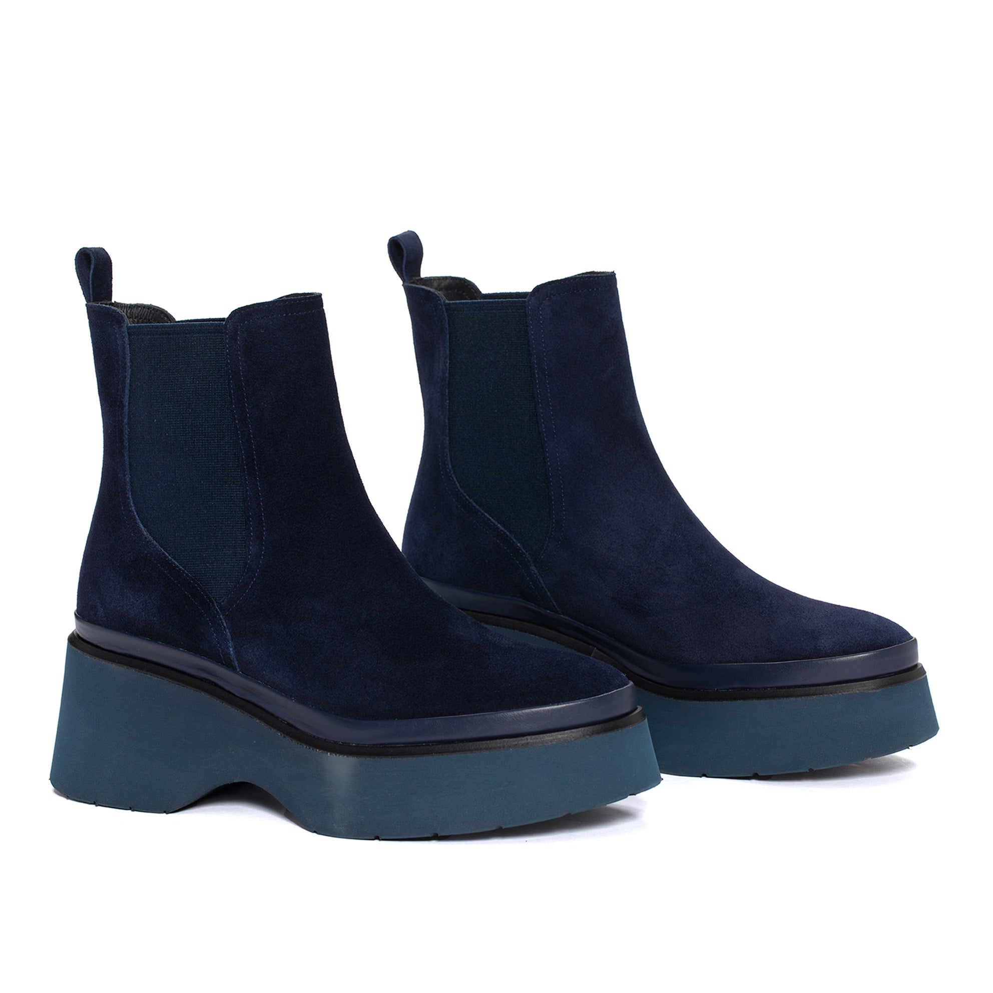 BOTIN PLATAFORMA RAQUEL VELOUR OCEANO