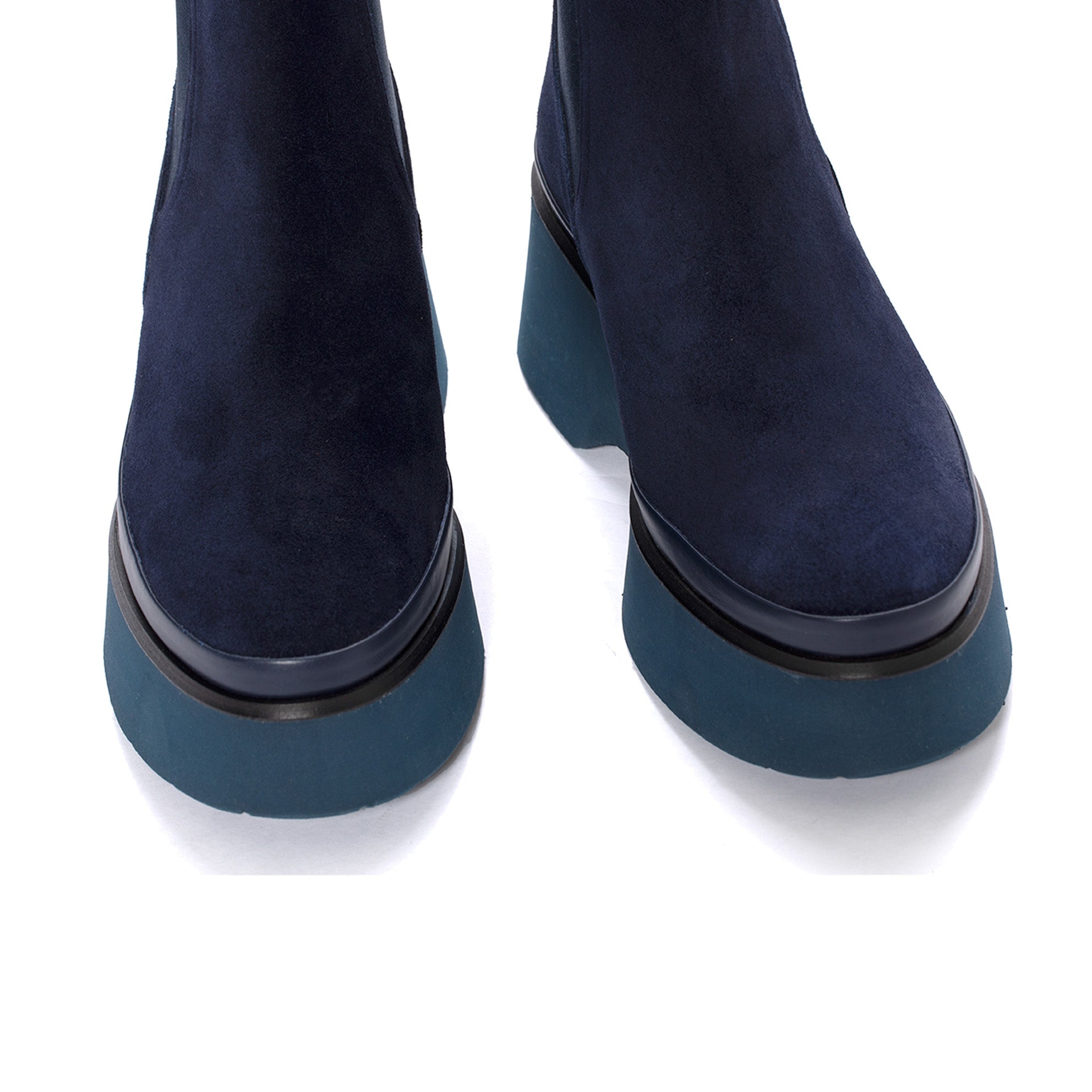 RAQUEL VELOUR OCEAN PLATFORM BOOT