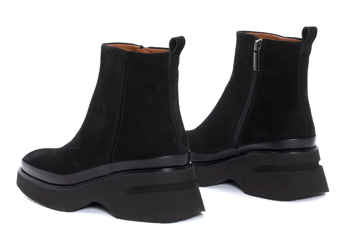 BOTIN PLATAFORMA RAQUEL VELOUR NEGRE