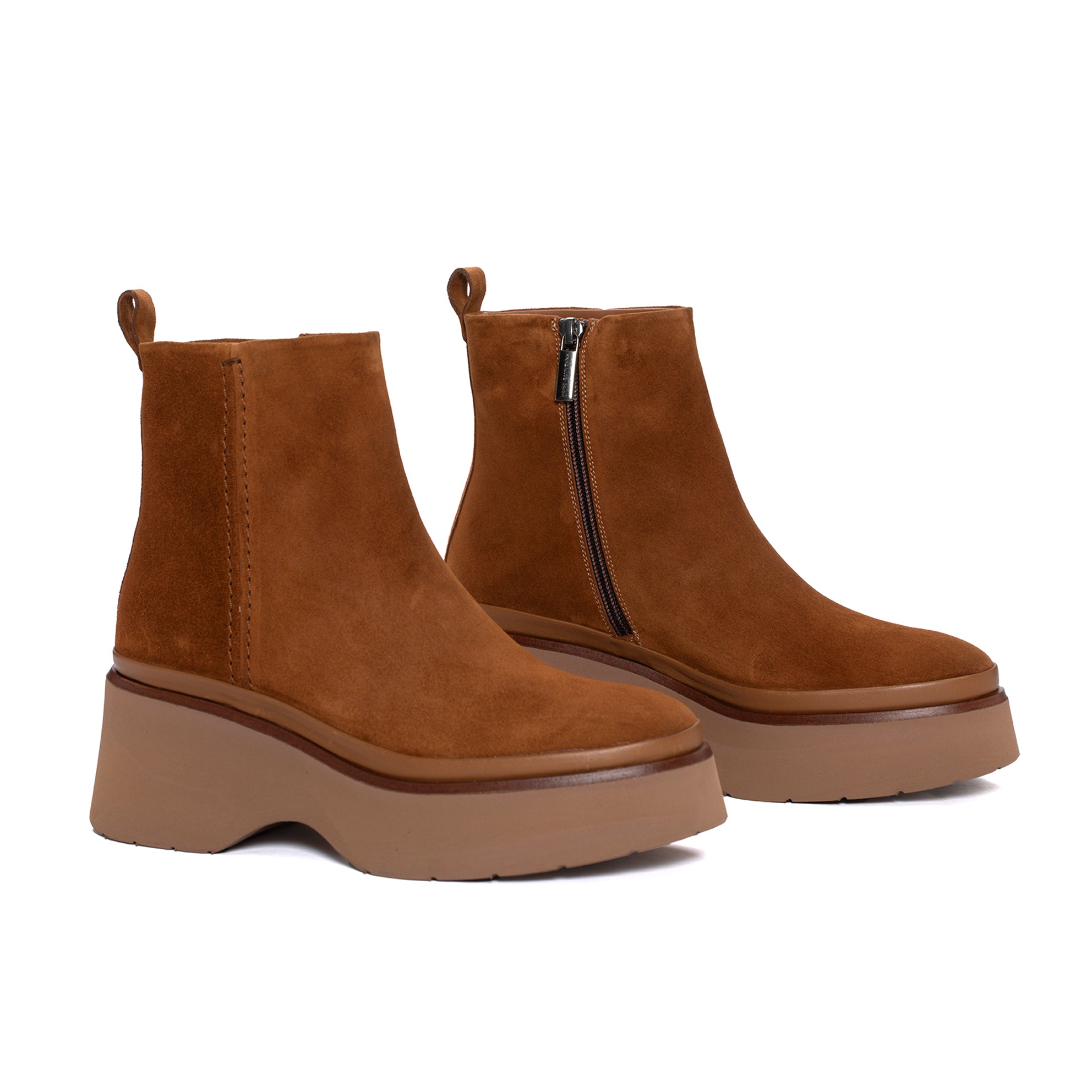 BOTIN PLATAFORMA RAQUEL VELOUR CUERO