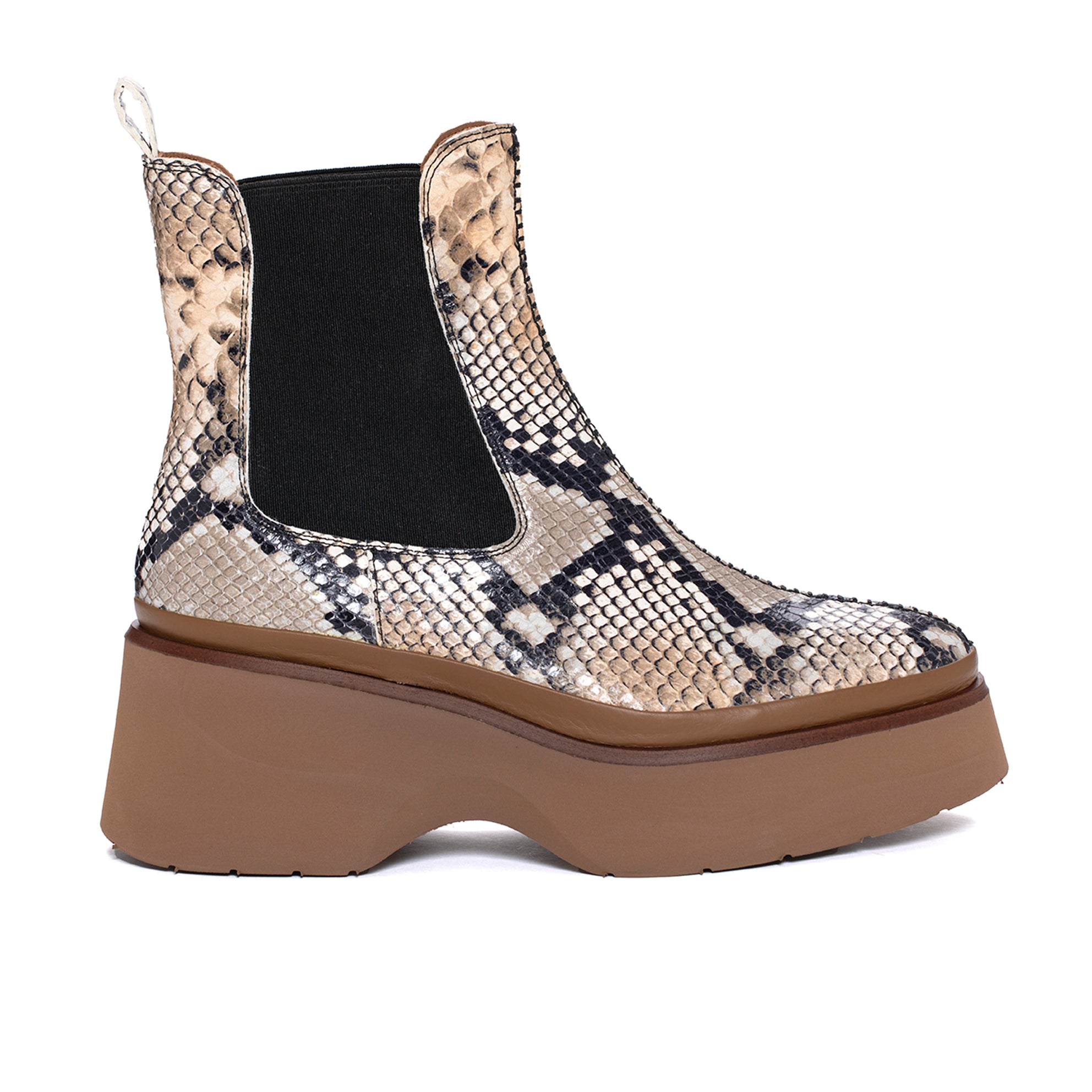 BOTIN PLATAFORMA RAQUEL PYTON CAMEL