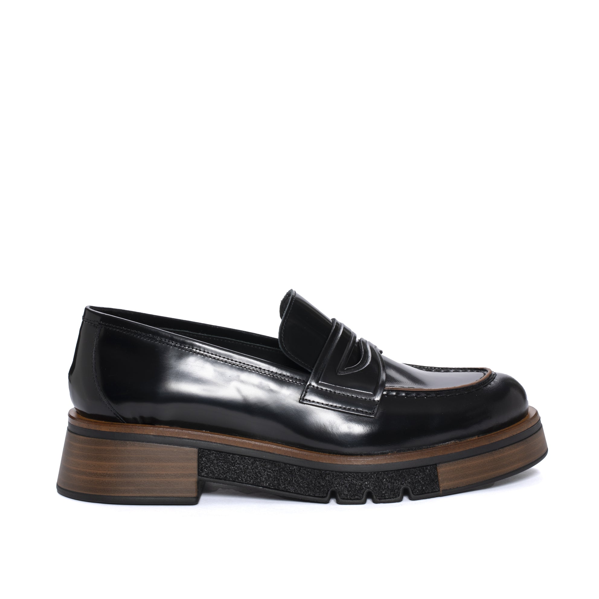 MALI SPAZZOLATO BLACK LOAFERS