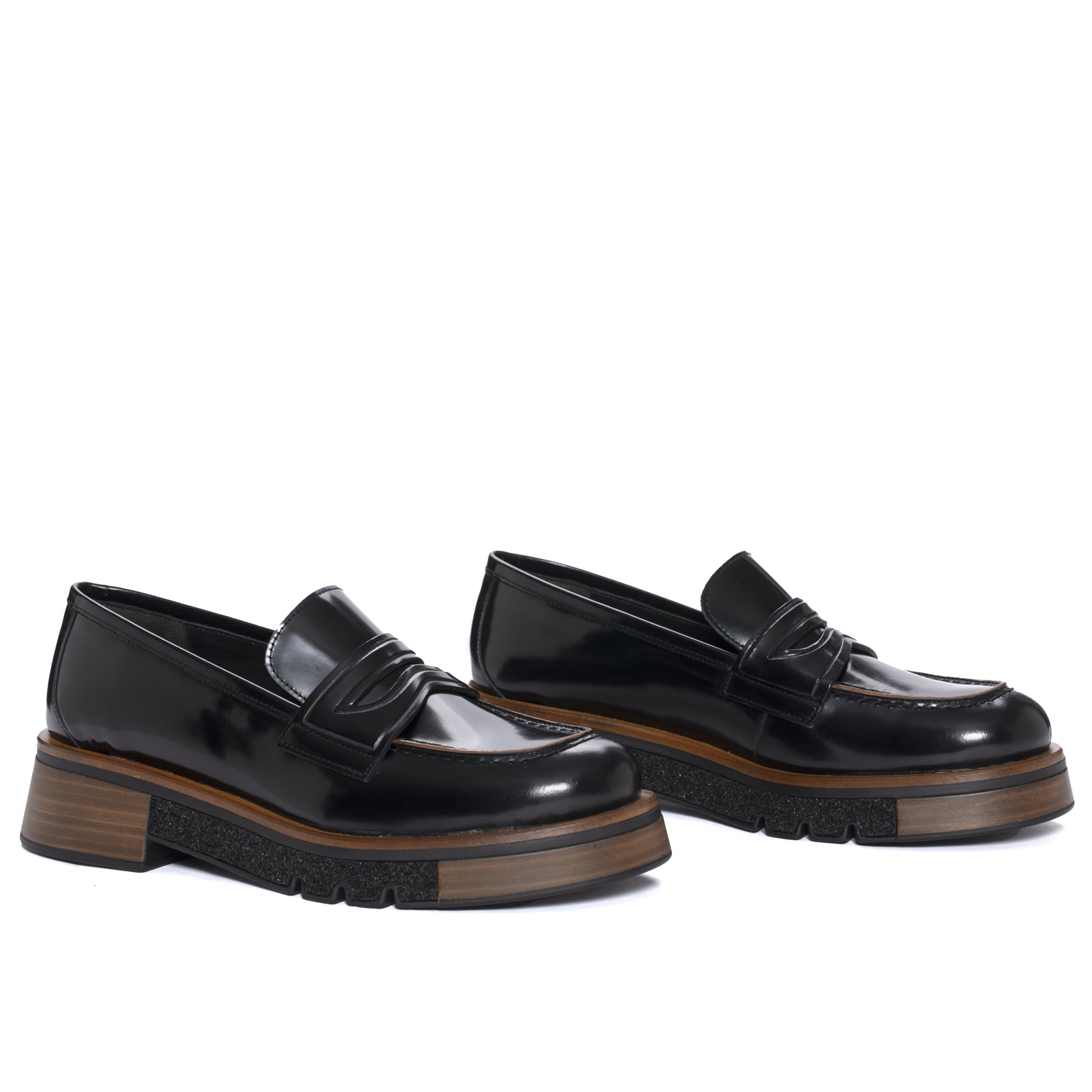 MALI SPAZZOLATO BLACK LOAFERS