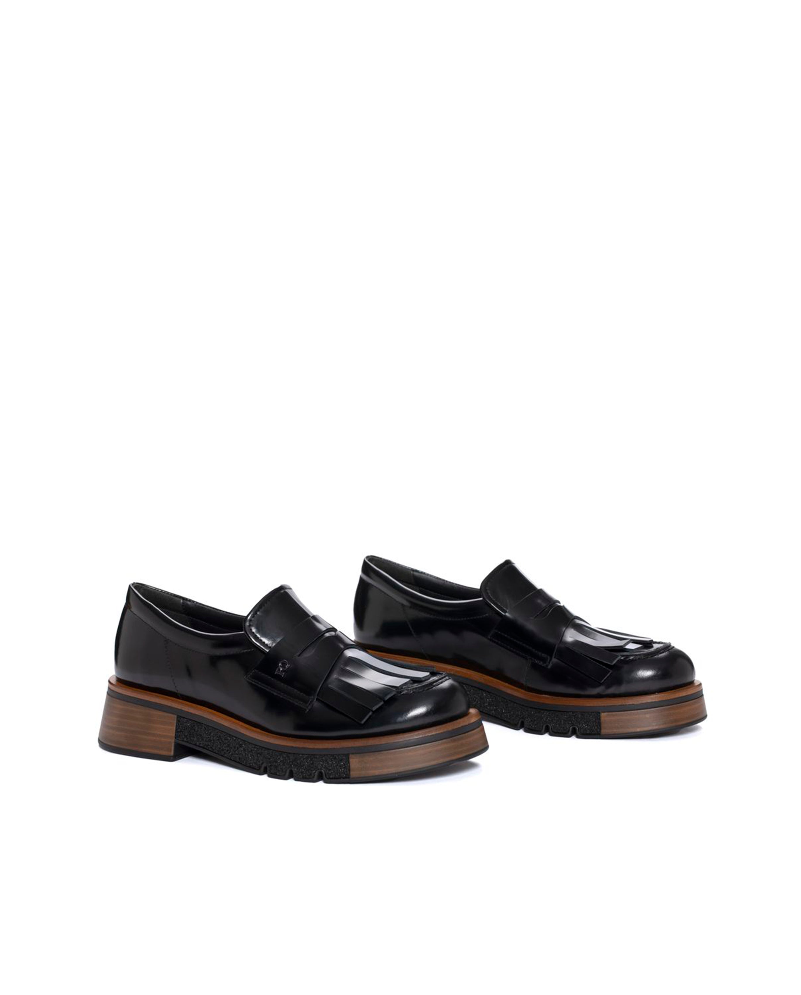 MOCASIN PLATAFORMA MALI SPAZZOLATO NEGRO