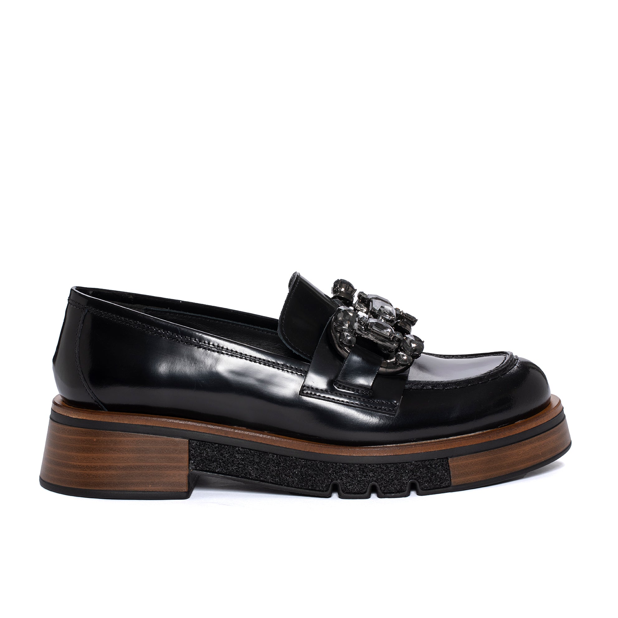 MALI SPAZZOLATO BLACK LOAFERS