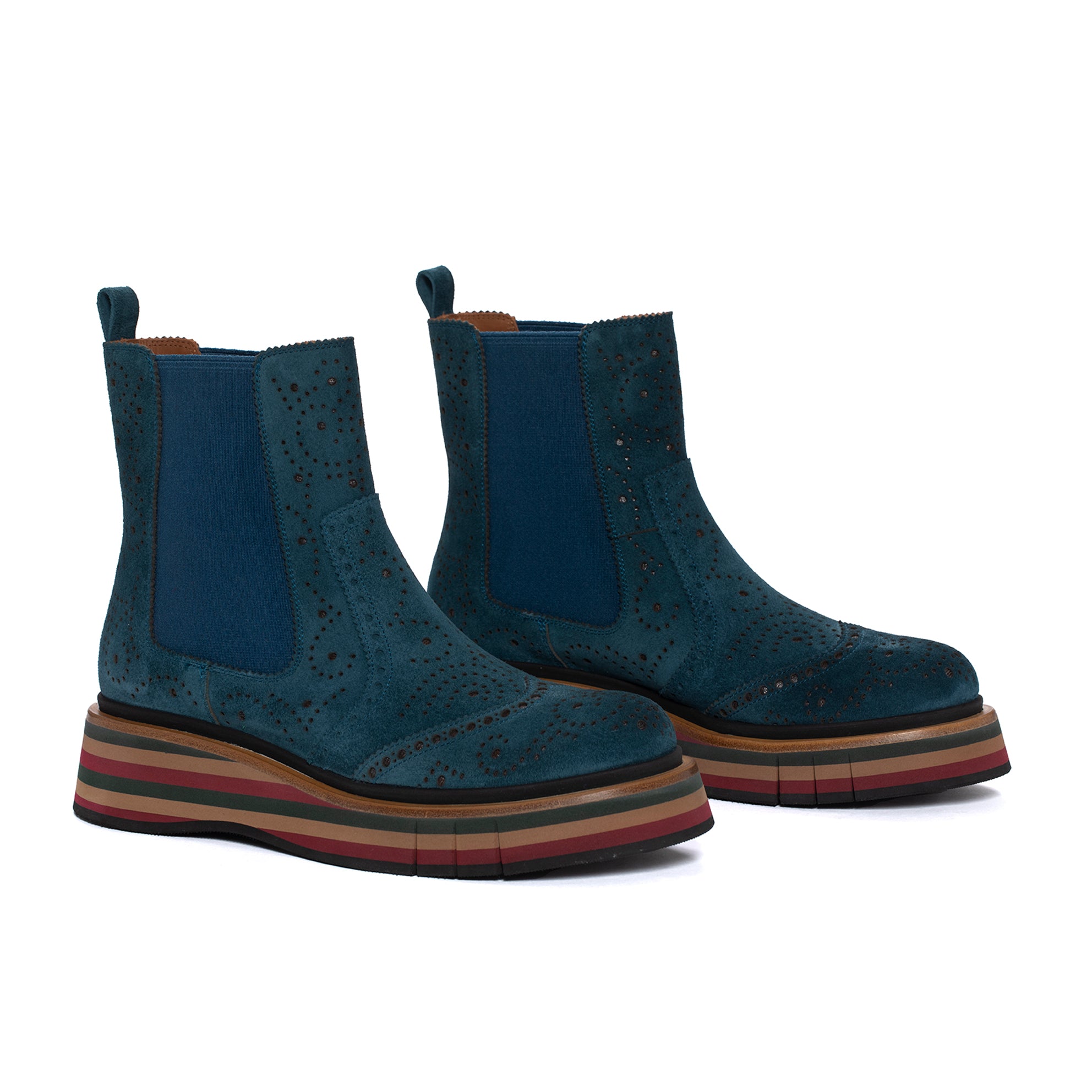 BOTIN PLATAFORMA ALICE VELOUR SKY BLUE