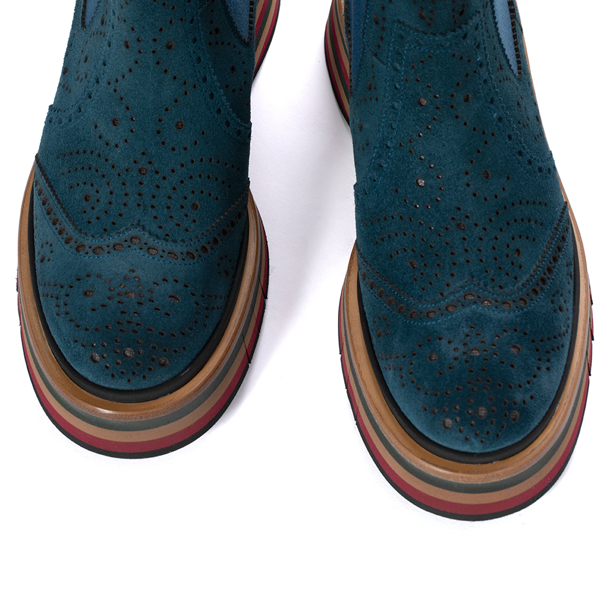 BOTIN PLATAFORMA ALICE VELOUR SKY BLUE