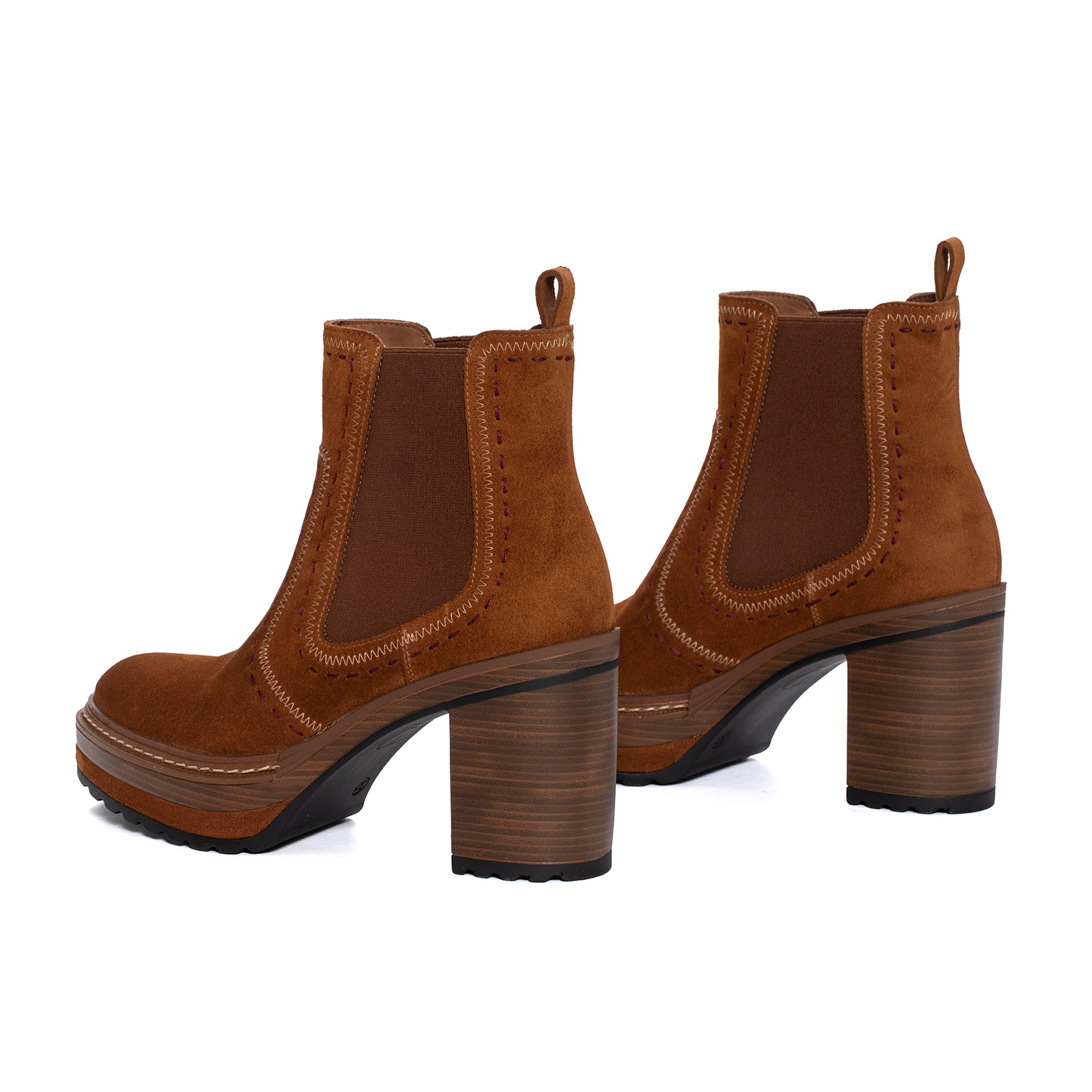 BOTIN TACON OLIVIA VELOUR CUERO