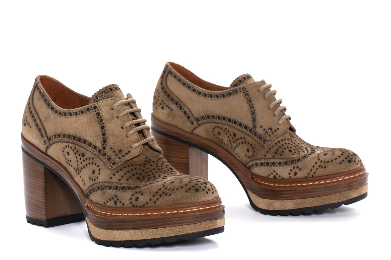 BLUCHER OLIVIA VELOUR TAUPE