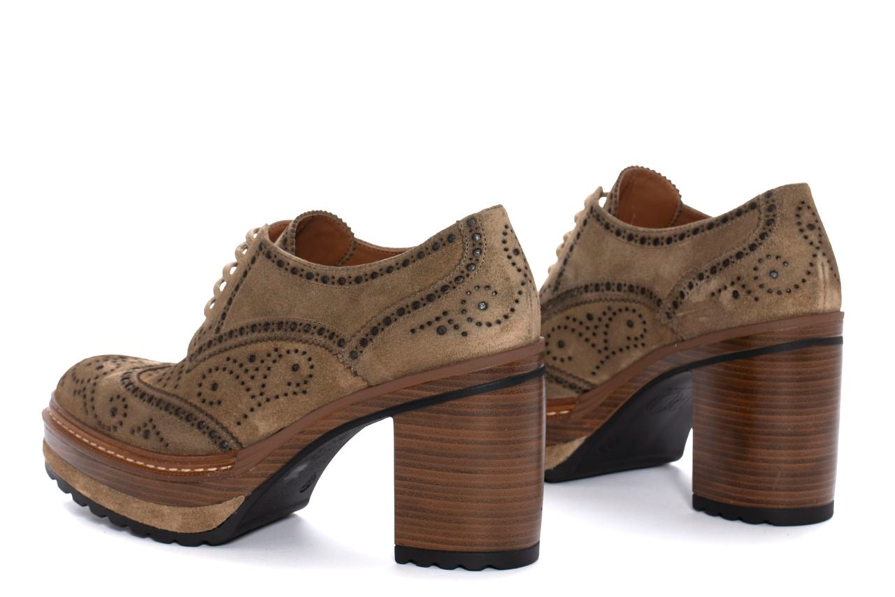 BLUCHER OLIVIA VELOUR TAUPE