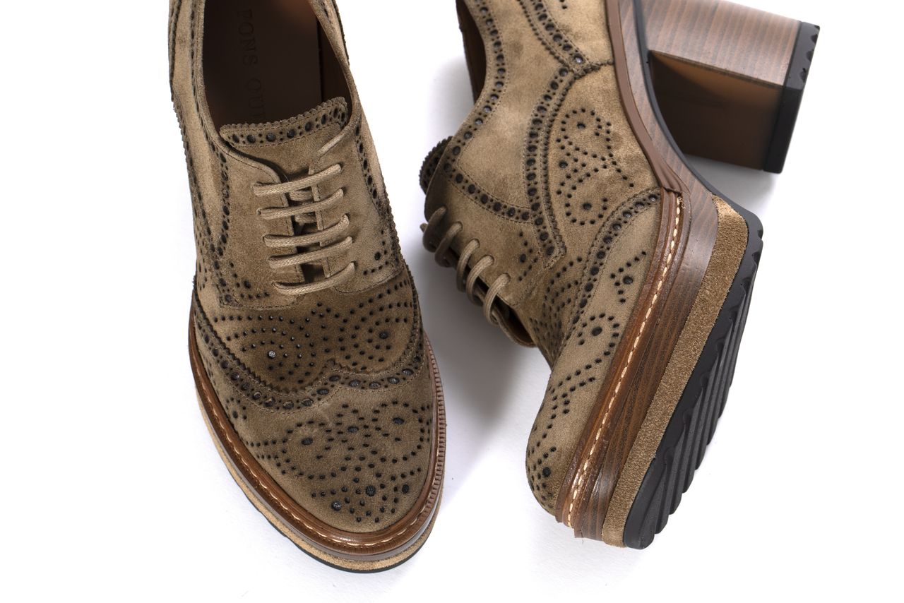 BLUCHER OLIVIA VELOUR TAUPE