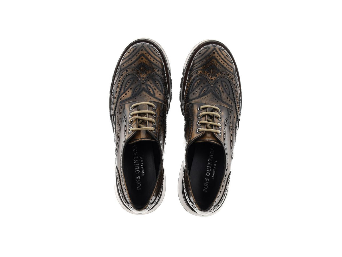 BLUCHER PLATAFORMA MALI SPAZZOLATO TAUPE