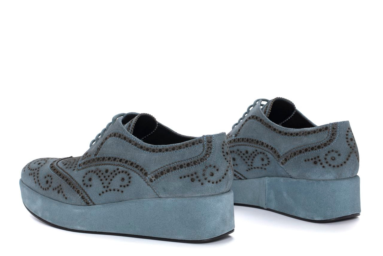 BLUCHER PLATAFORMA CERTIER VELOUR AQUA